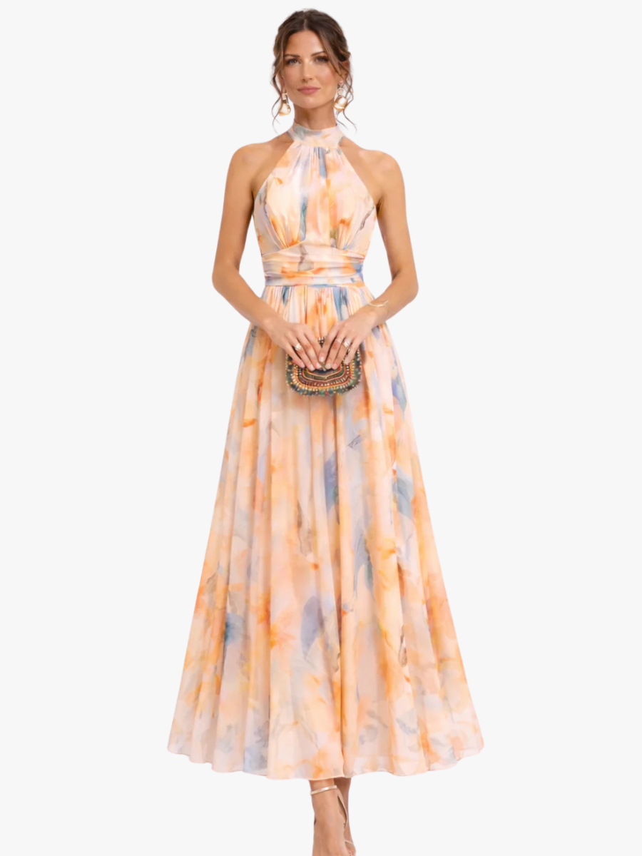 ELEGANTE MAXIJURK MET HALTERNEK VOOR VROUWEN