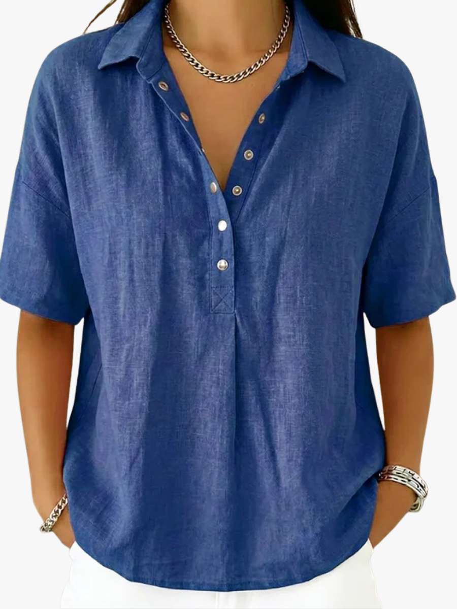 KLASSIEKE BLOUSE MET V-HALS VOOR VROUWEN