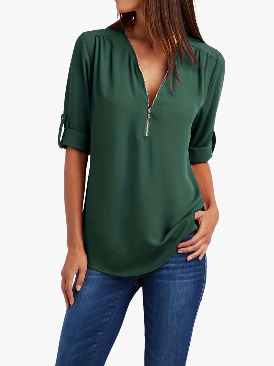 BLOUSE MET RITSSLUITING VOOR VROUWEN