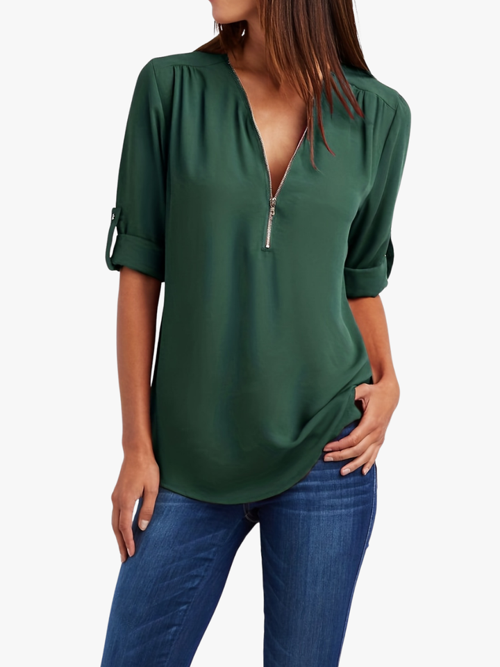 BLOUSE MET RITSSLUITING VOOR VROUWEN