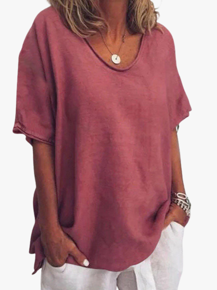 BLOUSE MET RONDE HALS VOOR VROUWEN