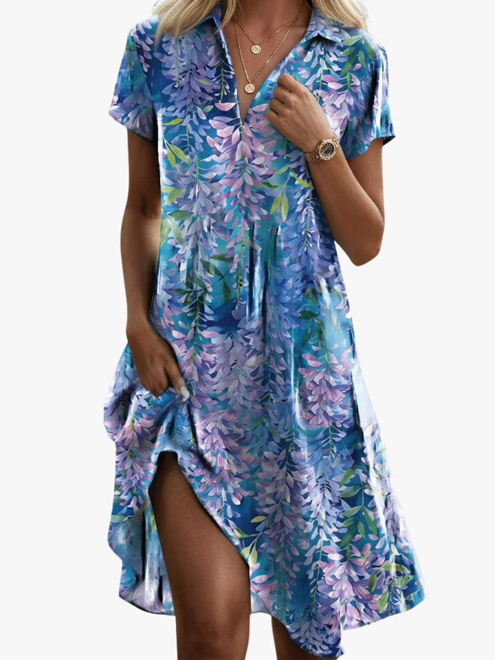 CHIQUE MIDI JURK MET PATROON VOOR VROUWEN