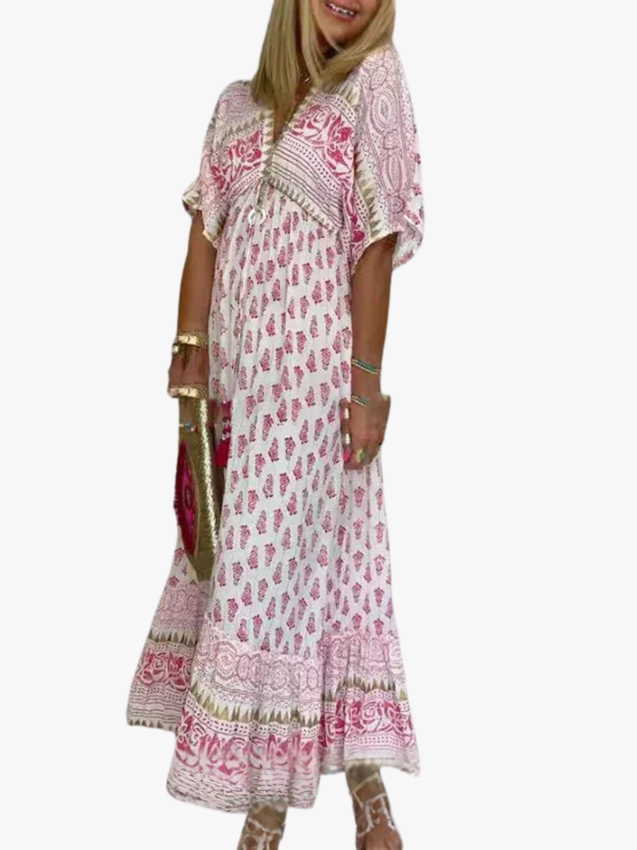CHIQUE MAXI JURK MET PATROON VOOR VROUWEN