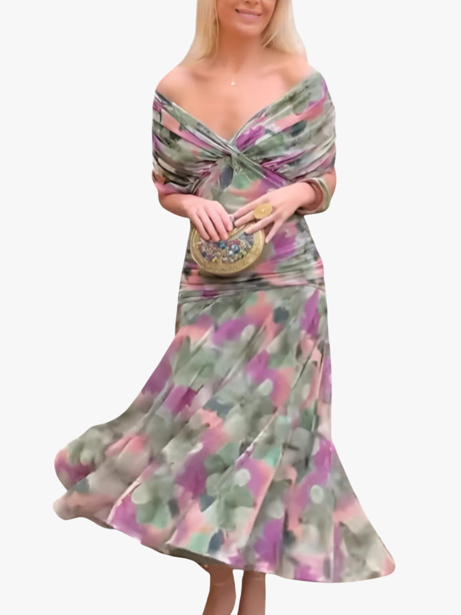 CHIC MAXI JURK MET V-HALS VOOR VROUWEN