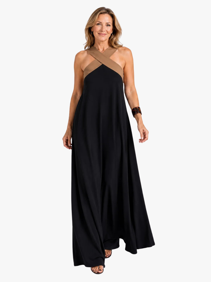 MAXI BICOLOR JURK VOOR VROUWEN