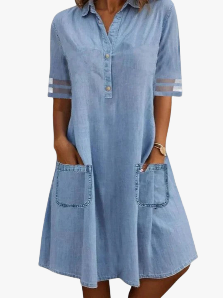 KLASSIEKE DENIM SHIRTDRESS VOOR VROUWEN