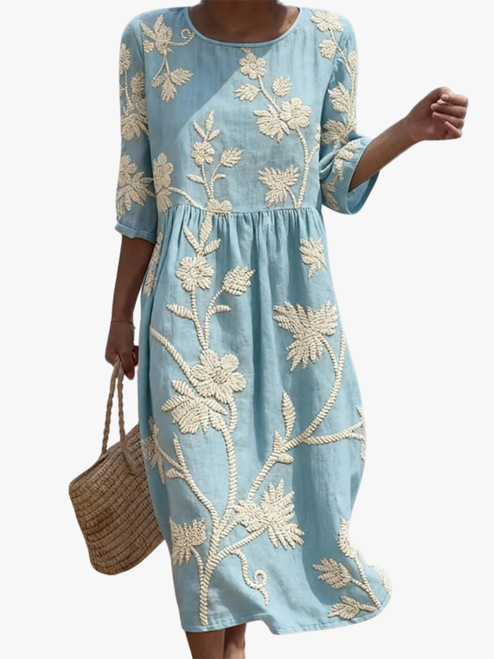 MIDI BRODERIE JURK VOOR VROUWEN