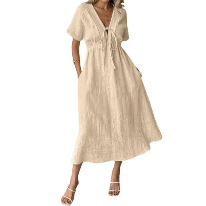 MAXI-JURK MET V-HALS VOOR VROUWEN