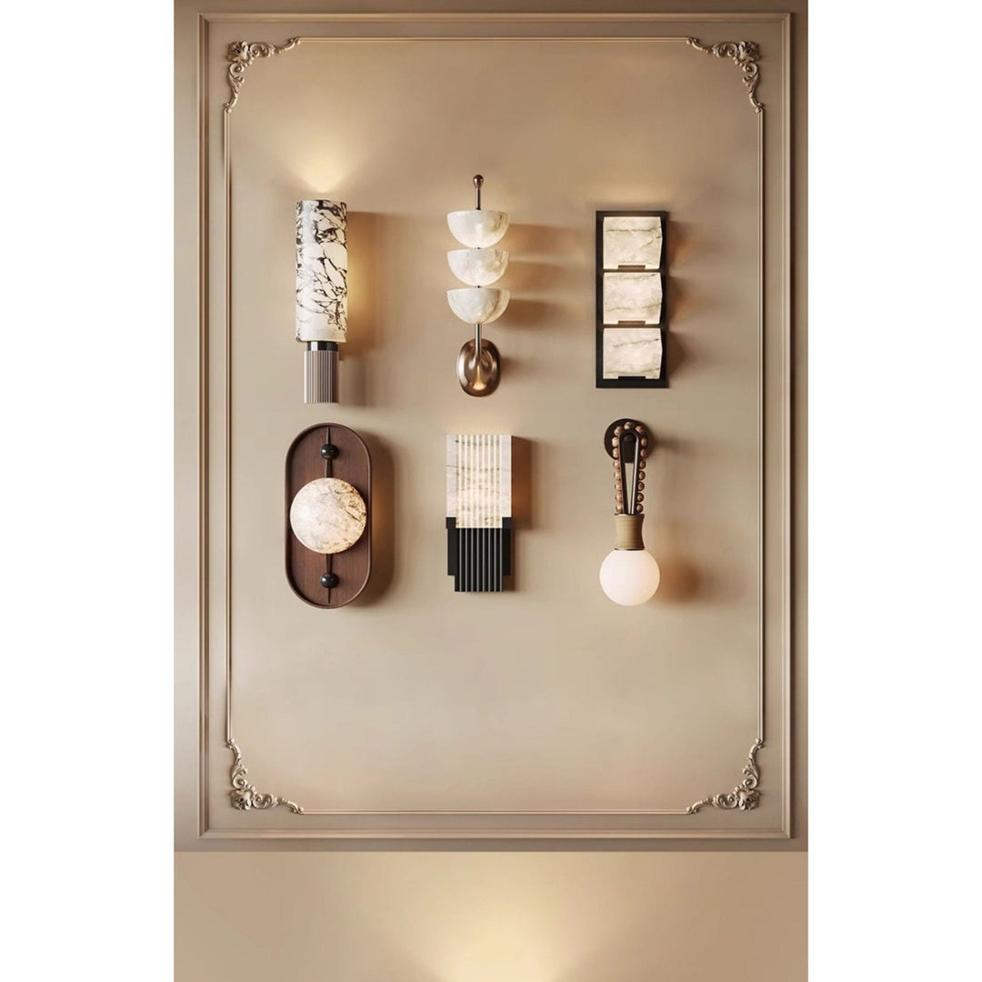 Bezel Alabaster Wall Lamp