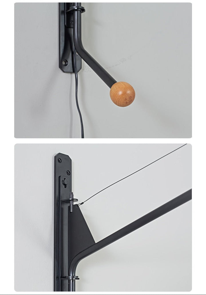 Black Long Arm Wall Lamp