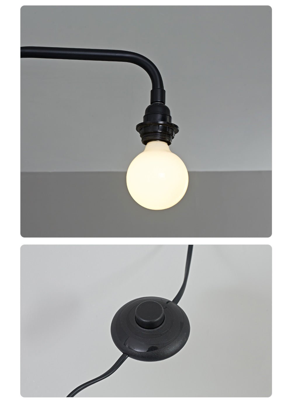 Black Long Arm Wall Lamp