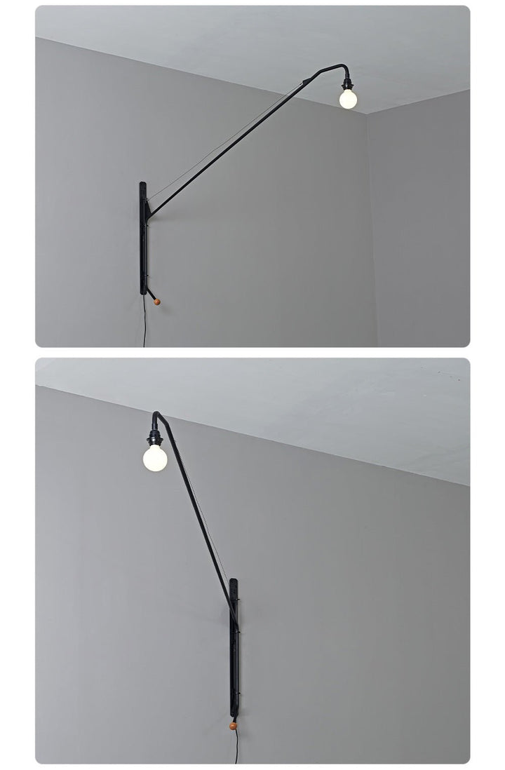 Black Long Arm Wall Lamp