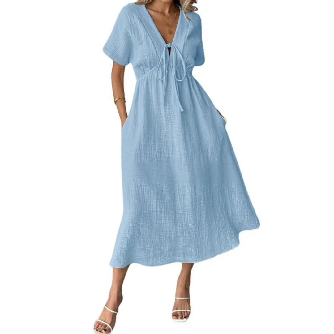 MAXI-JURK MET V-HALS VOOR VROUWEN