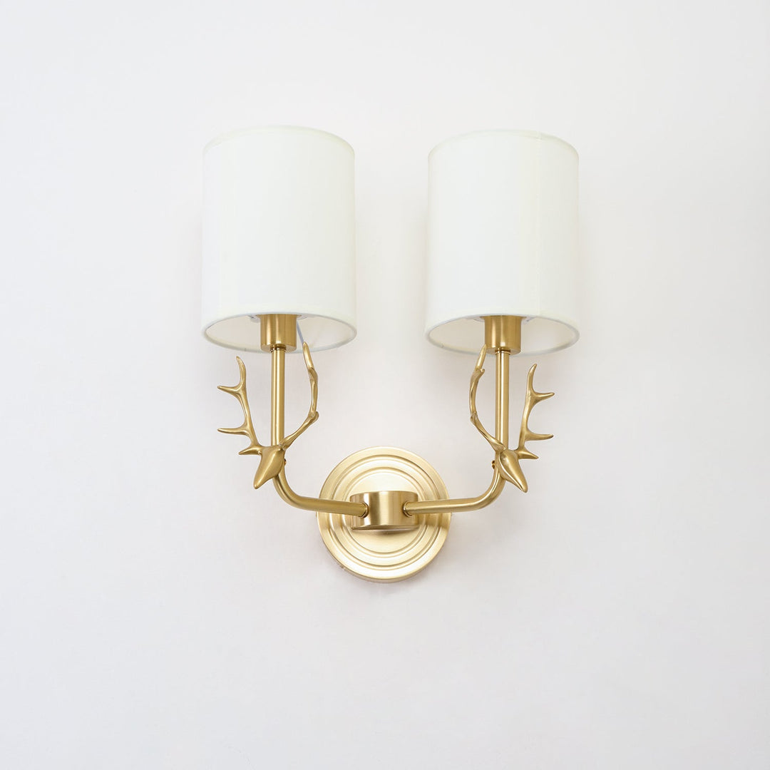 Brass Deer Head Wall Light