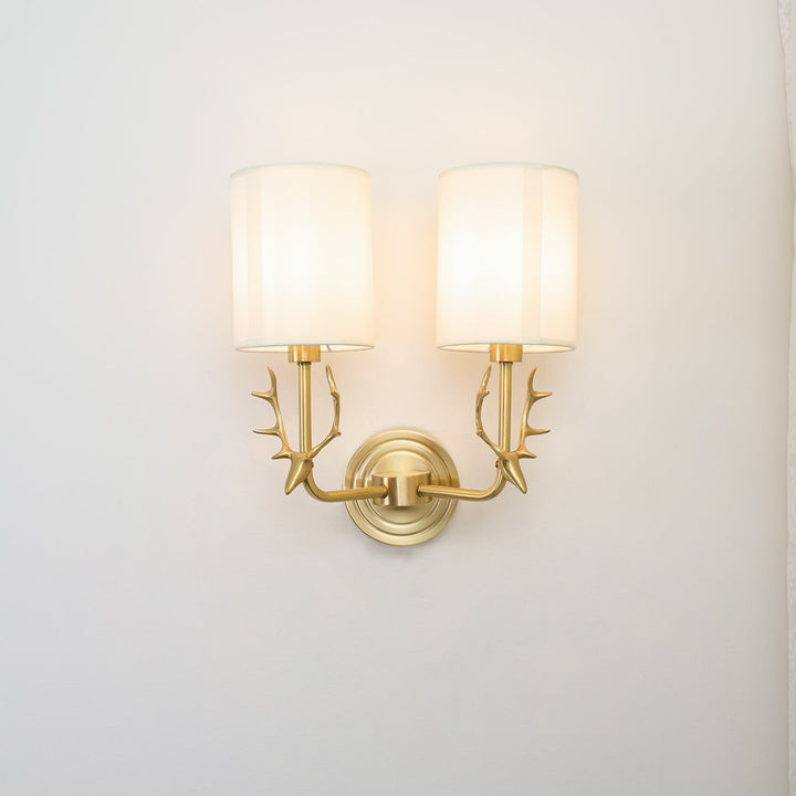 Brass Deer Head Wall Light