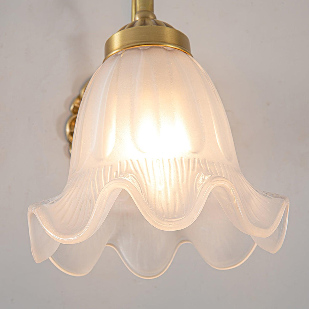 Brass Floral Glass Sconce