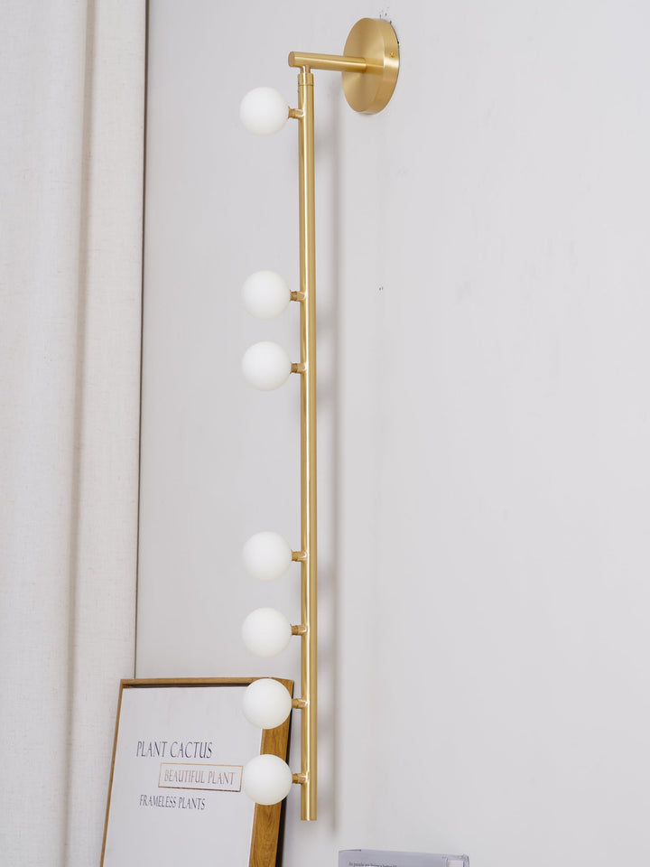 Brass Glass Tube Plug-in Wall Lamp