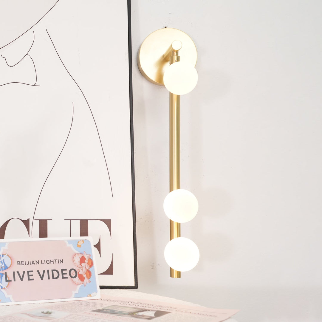 Brass Glass Tube Plug-in Wall Lamp