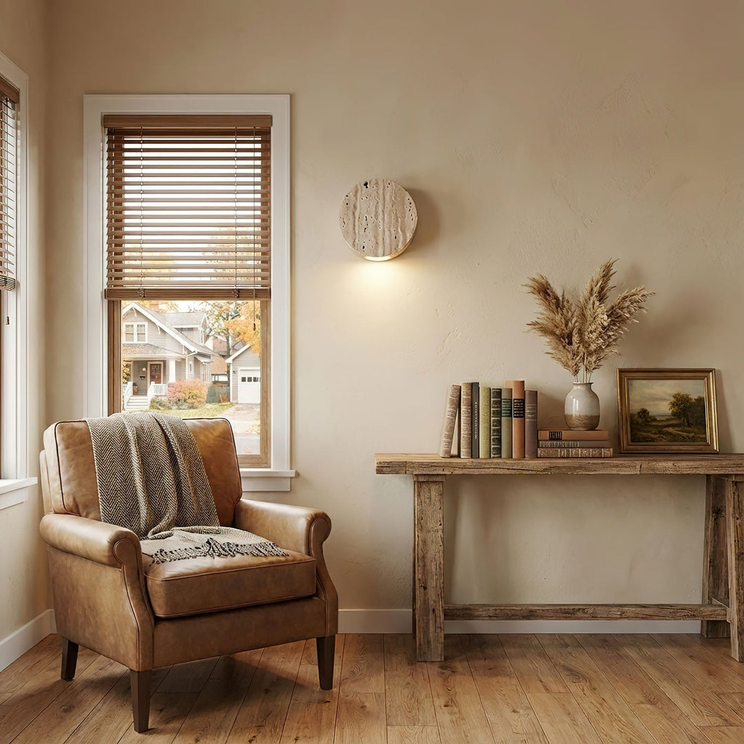 Caelan Travertine Wall Sconce