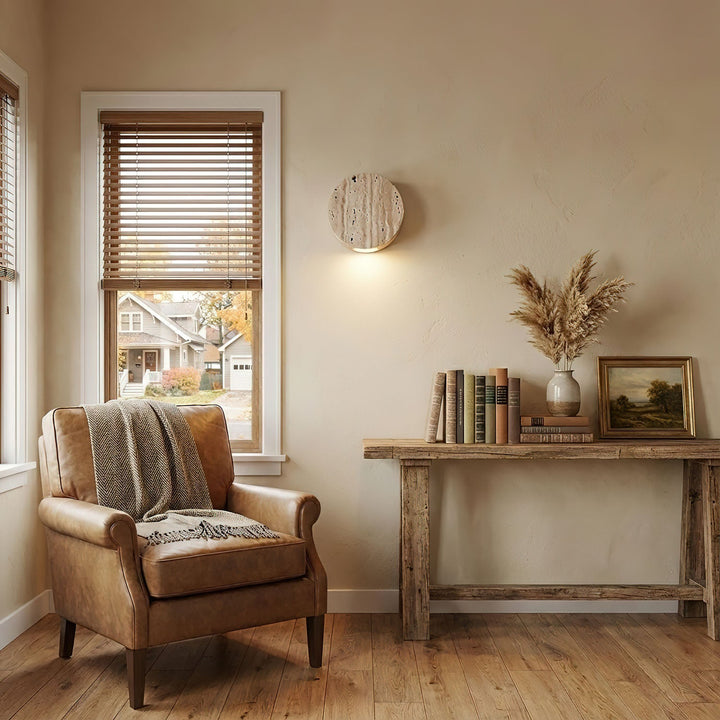 Caelan Travertine Wall Sconce