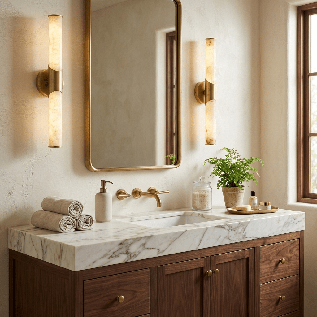 Calcedonia Alabaster Tube Wall Sconce