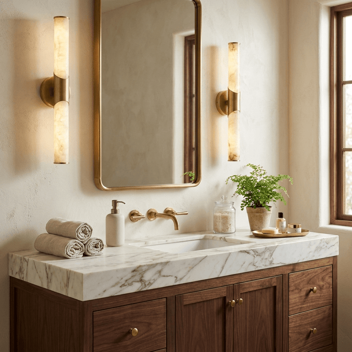Calcedonia Alabaster Tube Wall Sconce