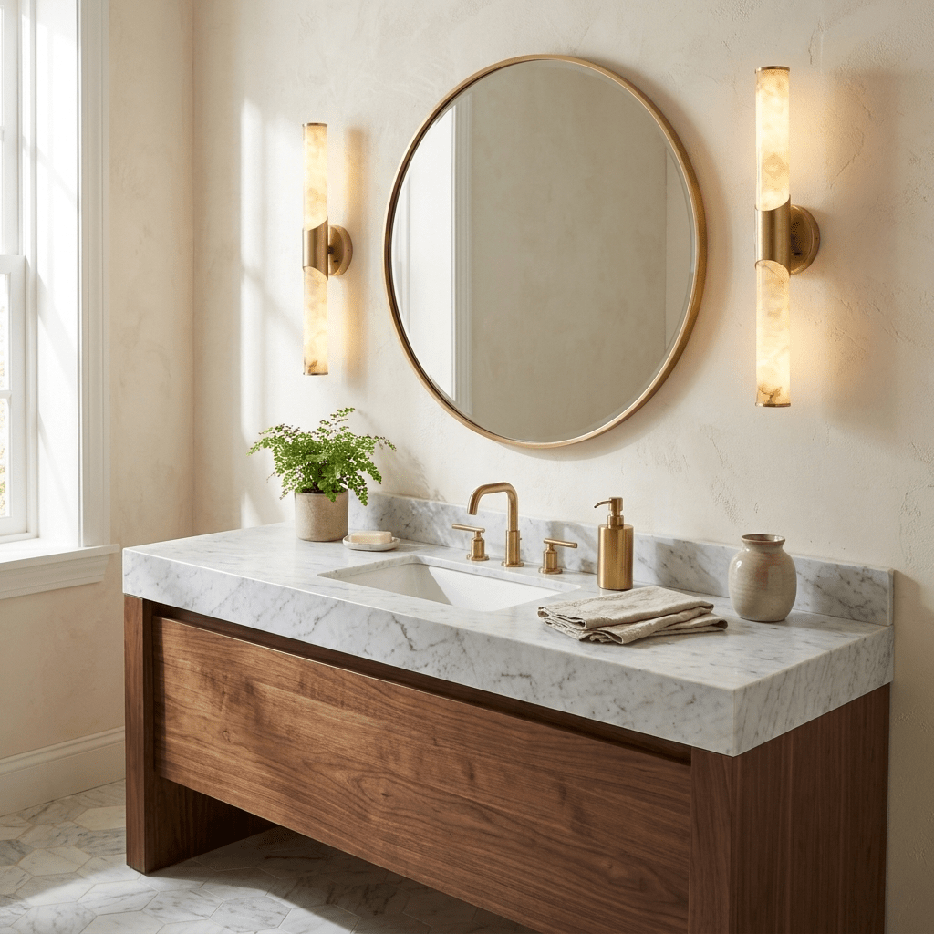 Calcedonia Alabaster Tube Wall Sconce