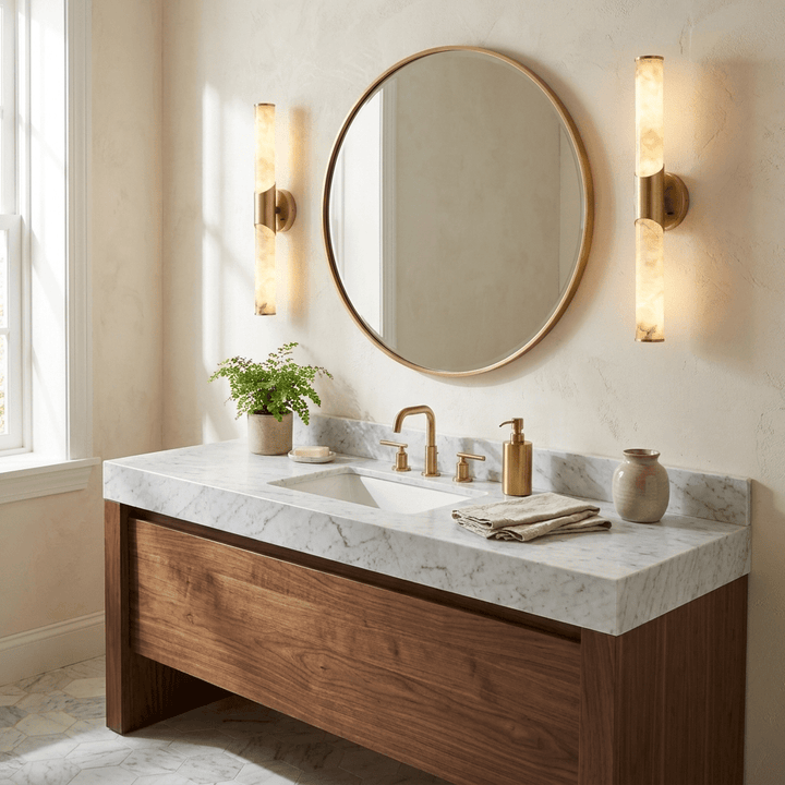 Calcedonia Alabaster Tube Wall Sconce