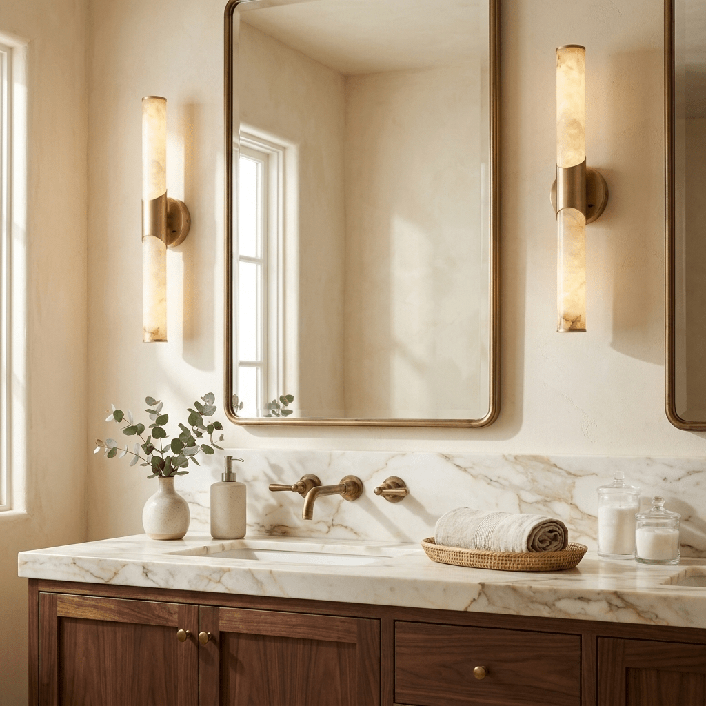 Calcedonia Alabaster Tube Wall Sconce