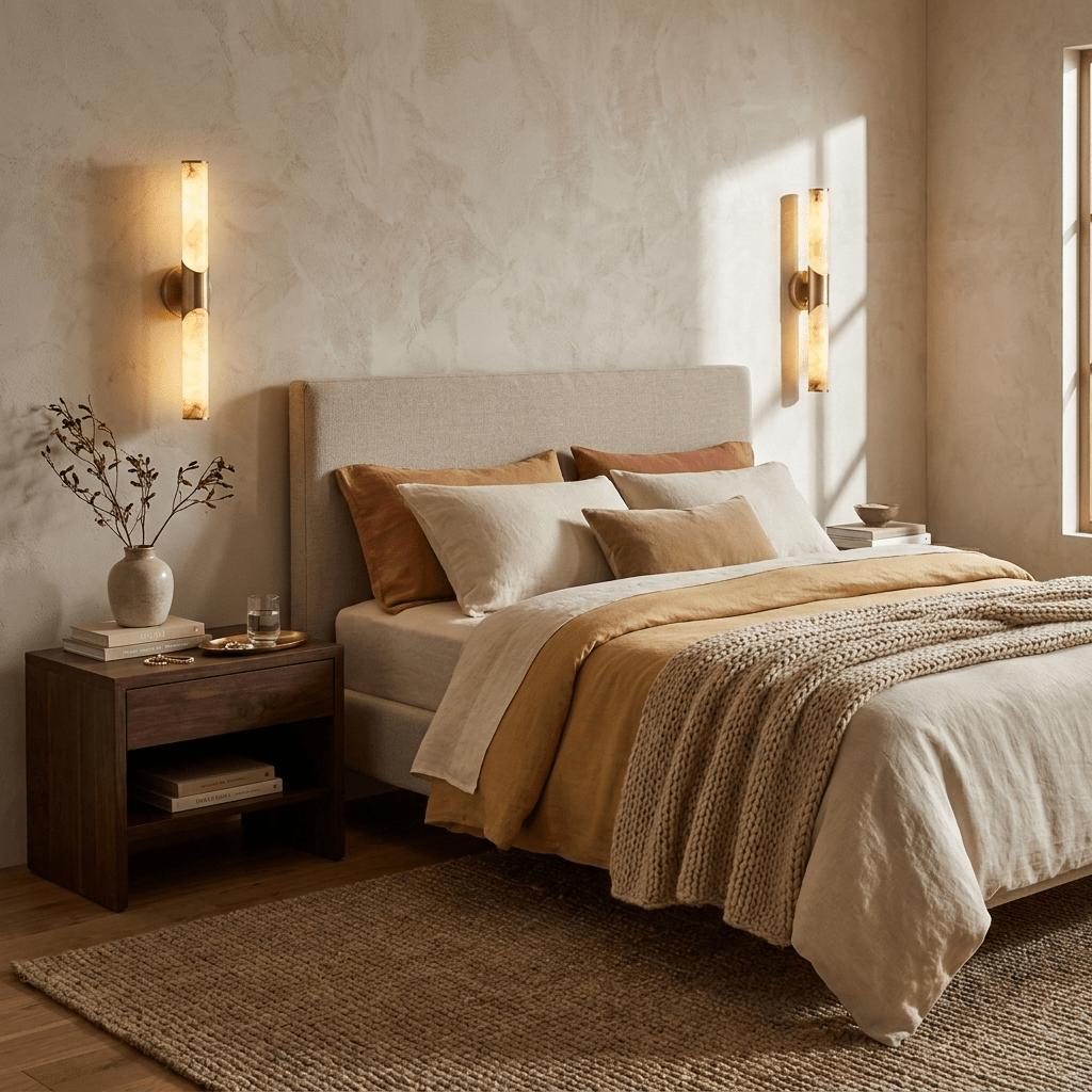 Calcedonia Alabaster Tube Wall Sconce