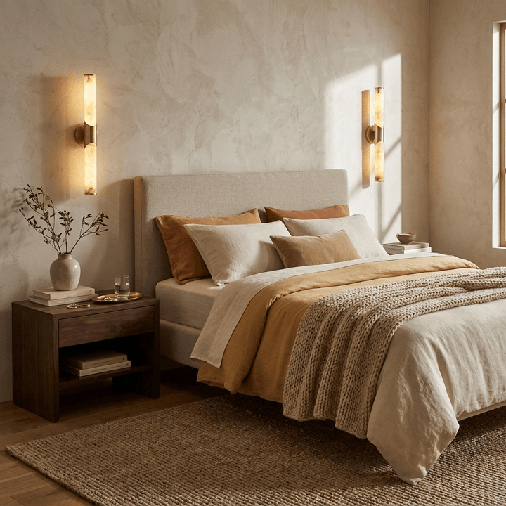 Calcedonia Alabaster Tube Wall Sconce