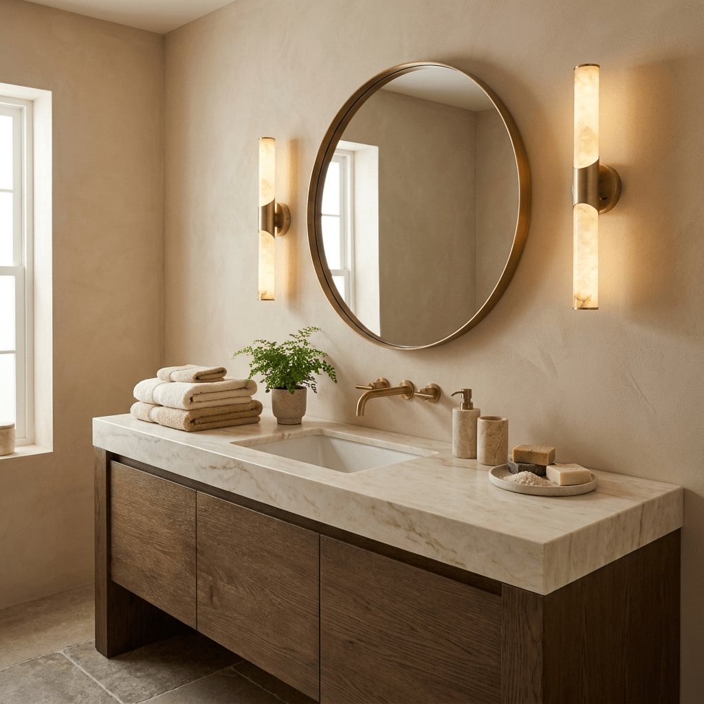 Calcedonia Alabaster Tube Wall Sconce
