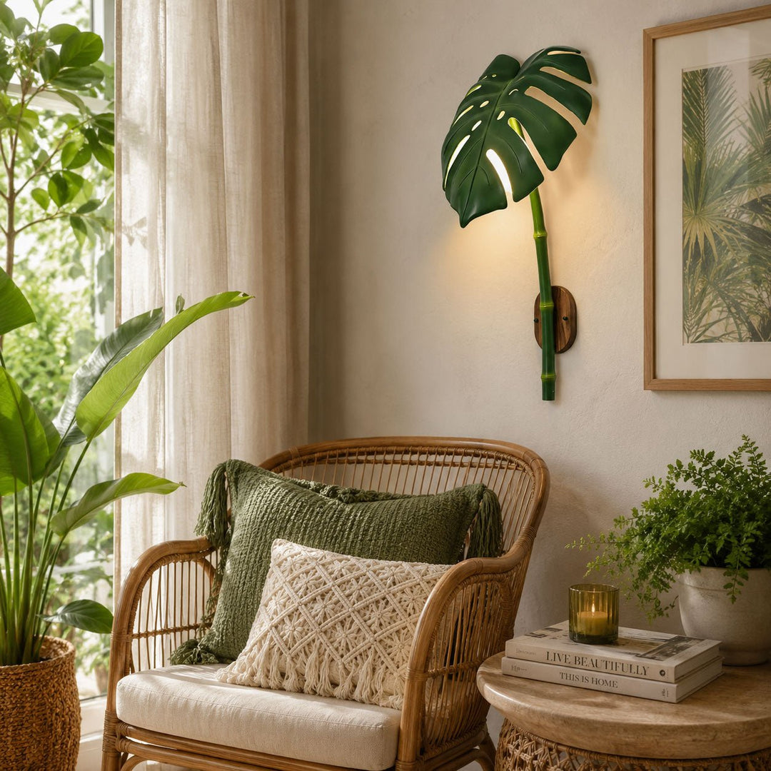 Tropical Monstera Leaf Wall Light