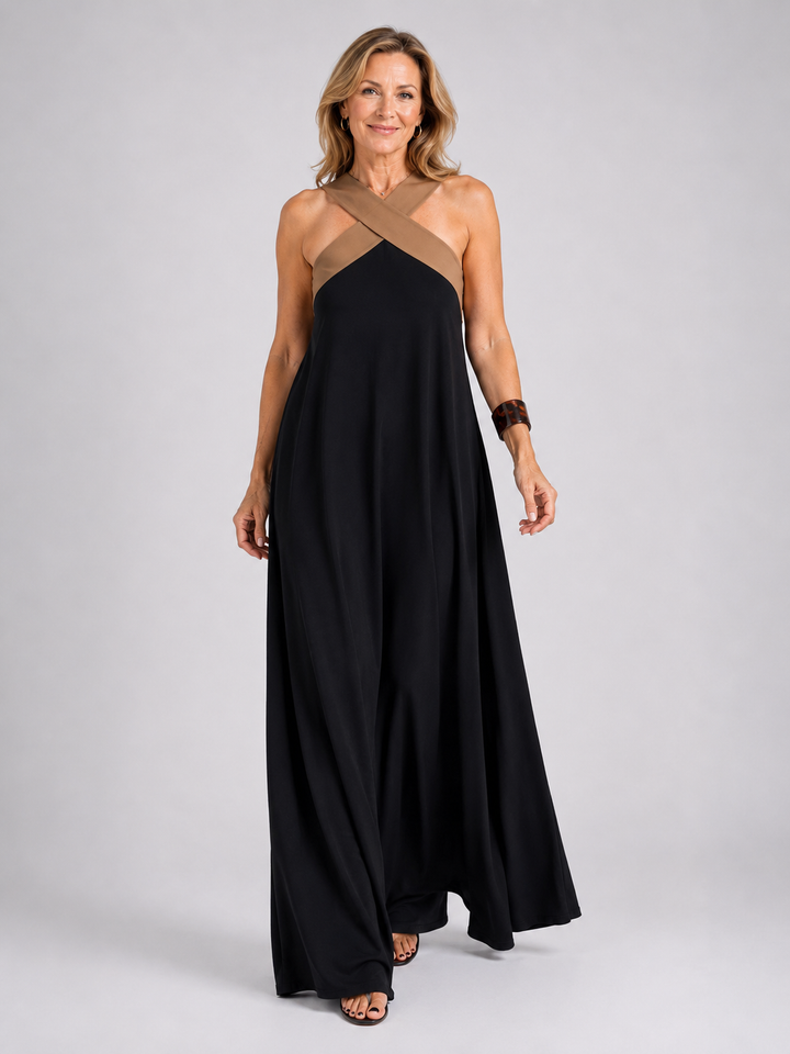MAXI BICOLOR JURK VOOR VROUWEN