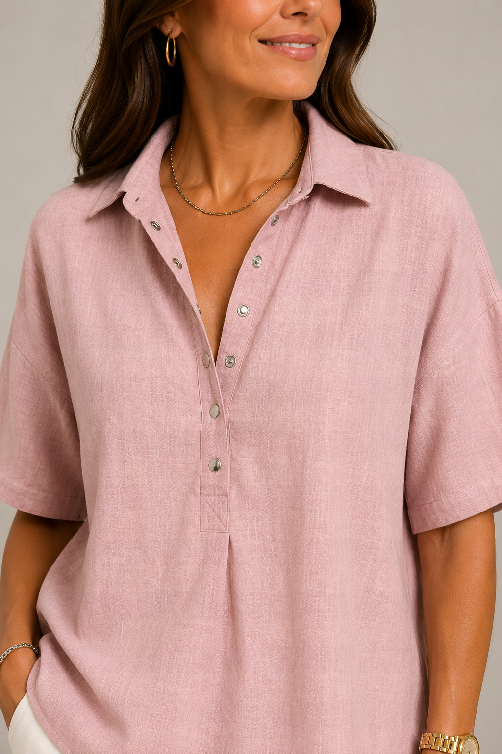 CHIQUE BLOUSE MET KRAAG VOOR VROUWEN