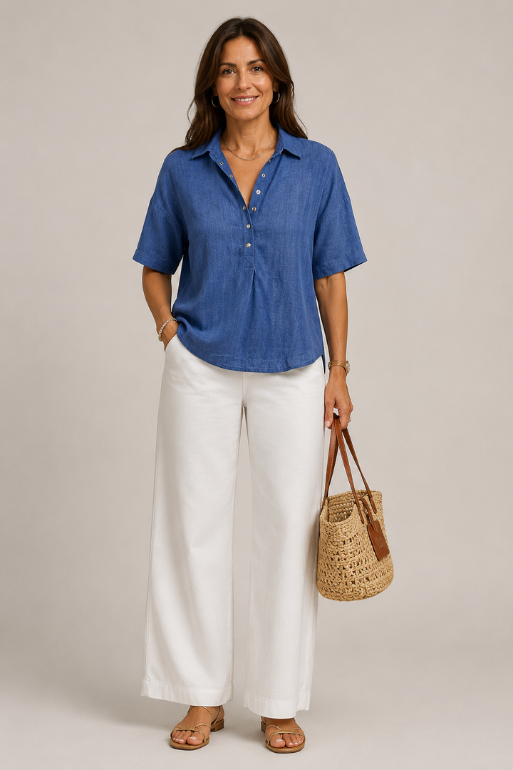 CHIQUE BLOUSE MET V-HALS VOOR VROUWEN