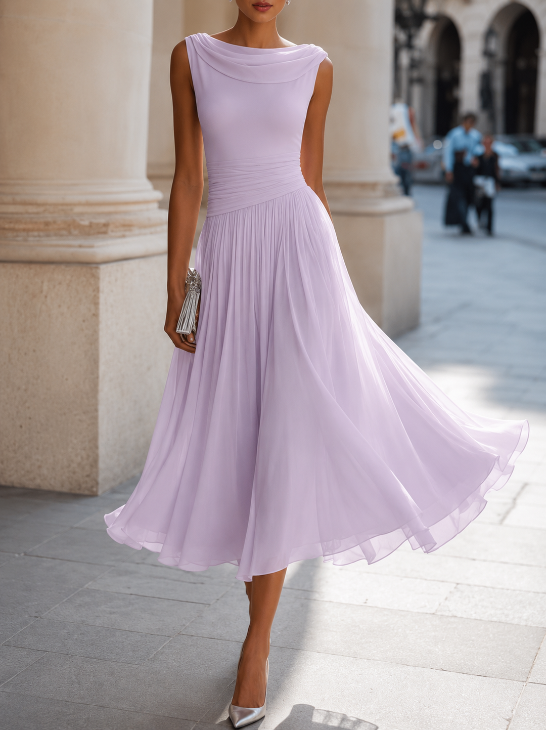 ELEGANTE CHIQUE MIDI JURK VOOR VROUWEN
