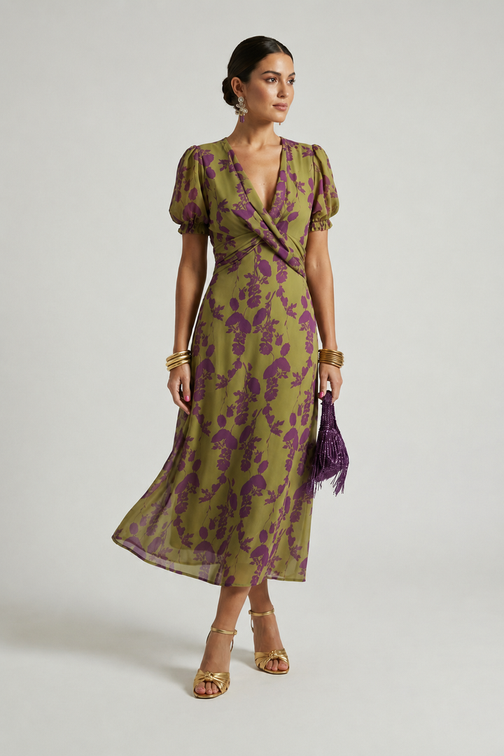 CHIQUE MIDI FLORELE JURK VOOR VROUWEN