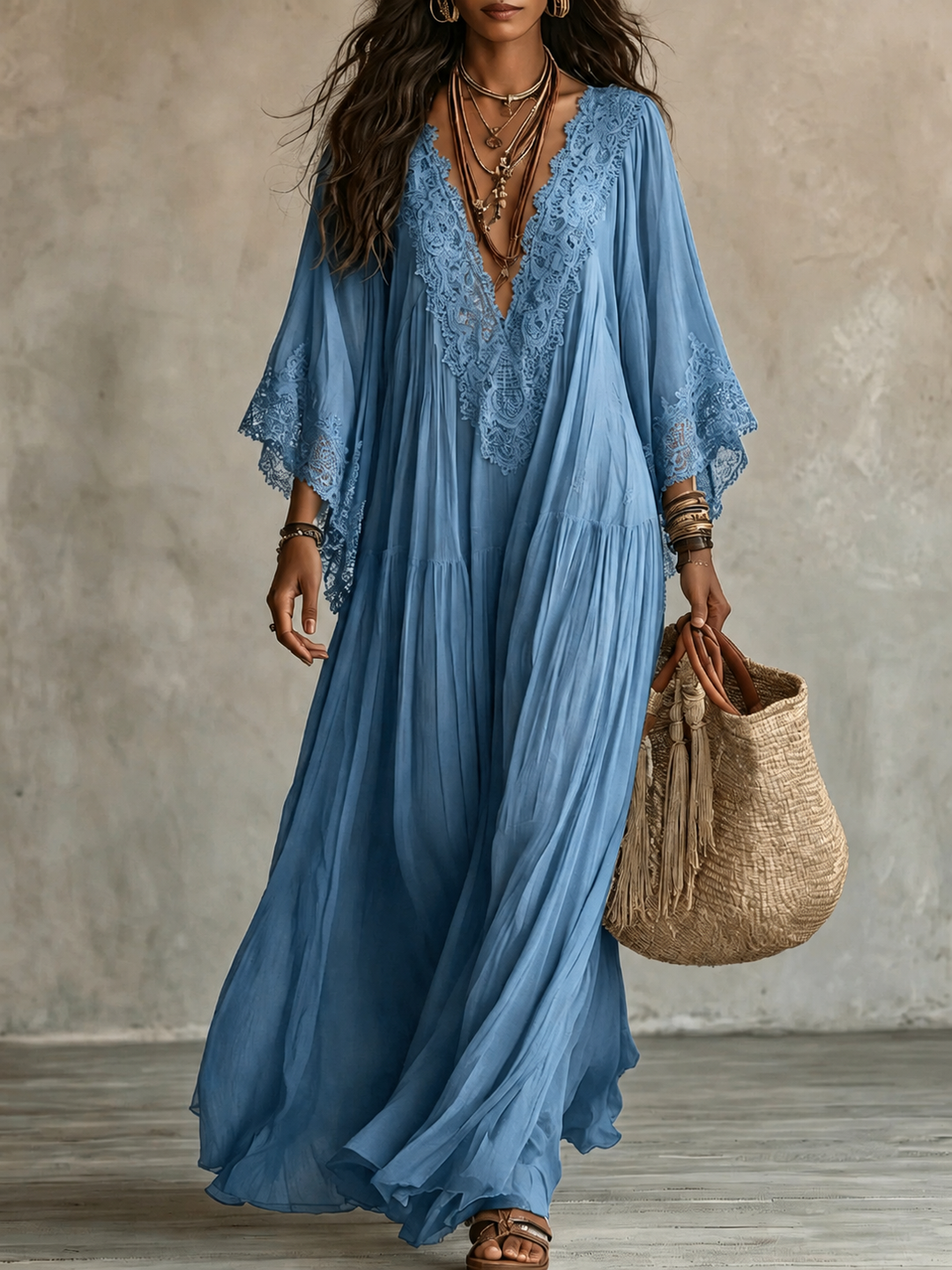 ELEGANTE MAXI JURK VAN KANT VOOR VROUWEN