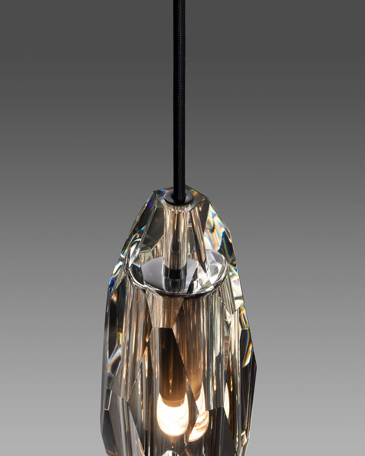Faceted Crystal Brass Sconce