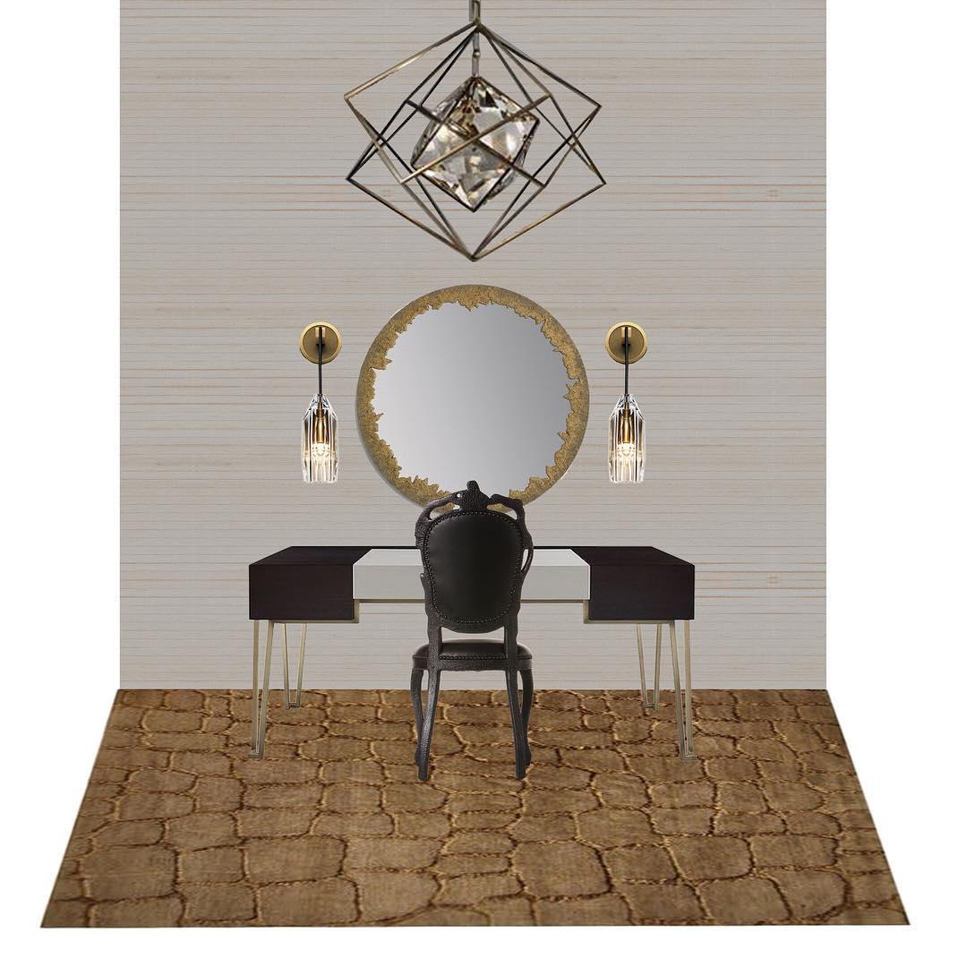 Faceted Crystal Brass Sconce