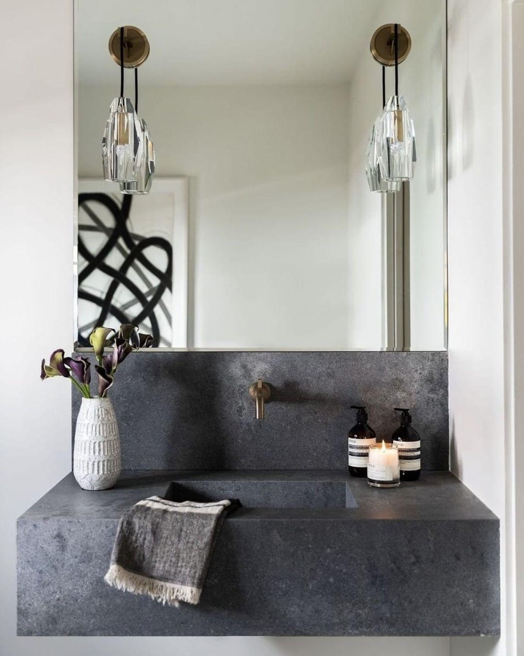 Faceted Crystal Brass Sconce