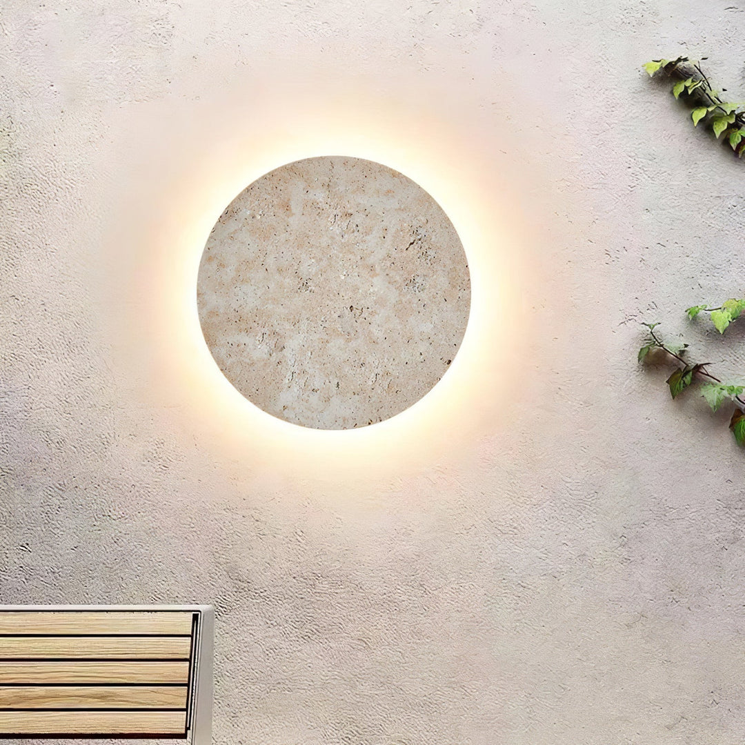 Circle Travertine Wall Lamp