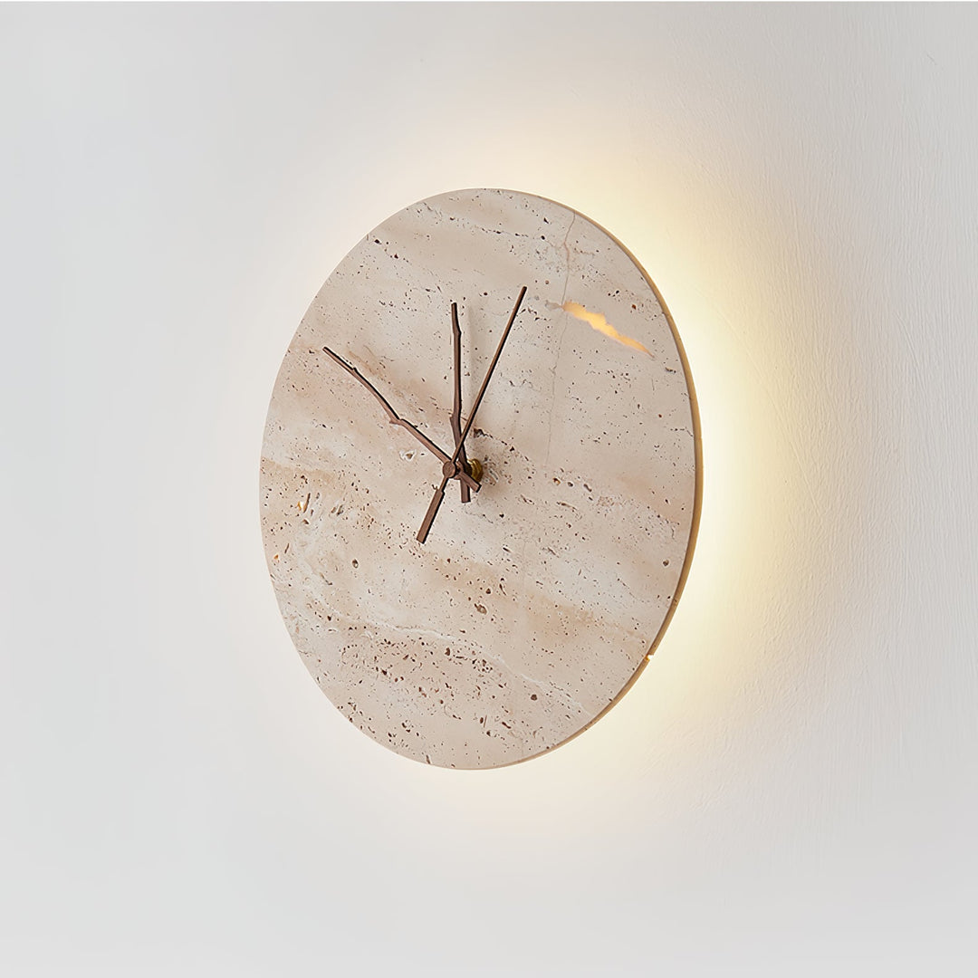 Clock Travertine Wall Lamp