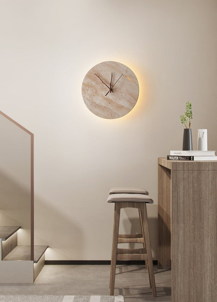 Clock Travertine Wall Lamp