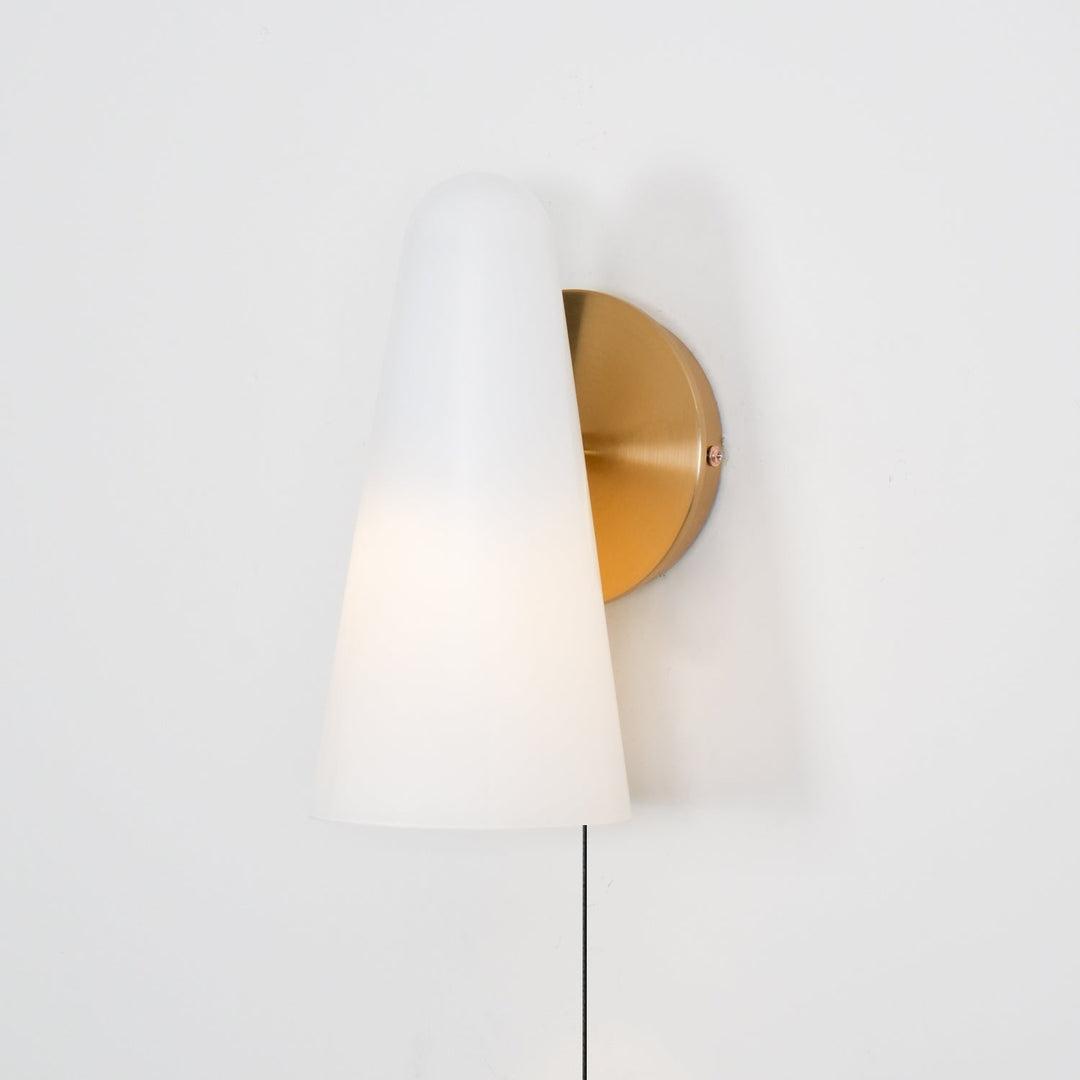 Conical Glass Plug-in Wall Lamp