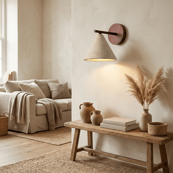 Conical Travertine Wall Light