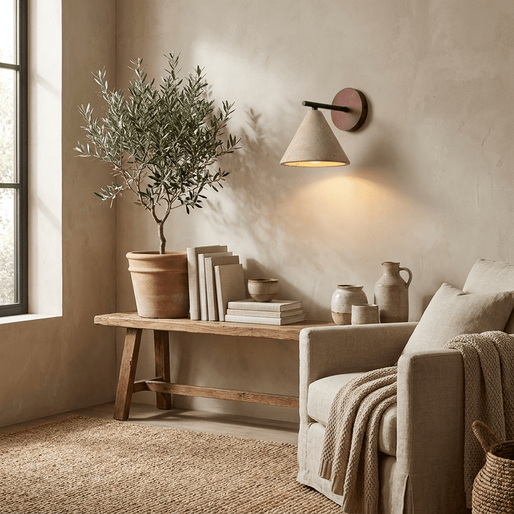 Conical Travertine Wall Light