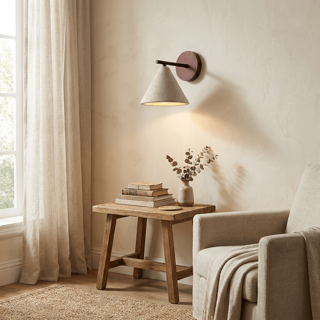Conical Travertine Wall Light