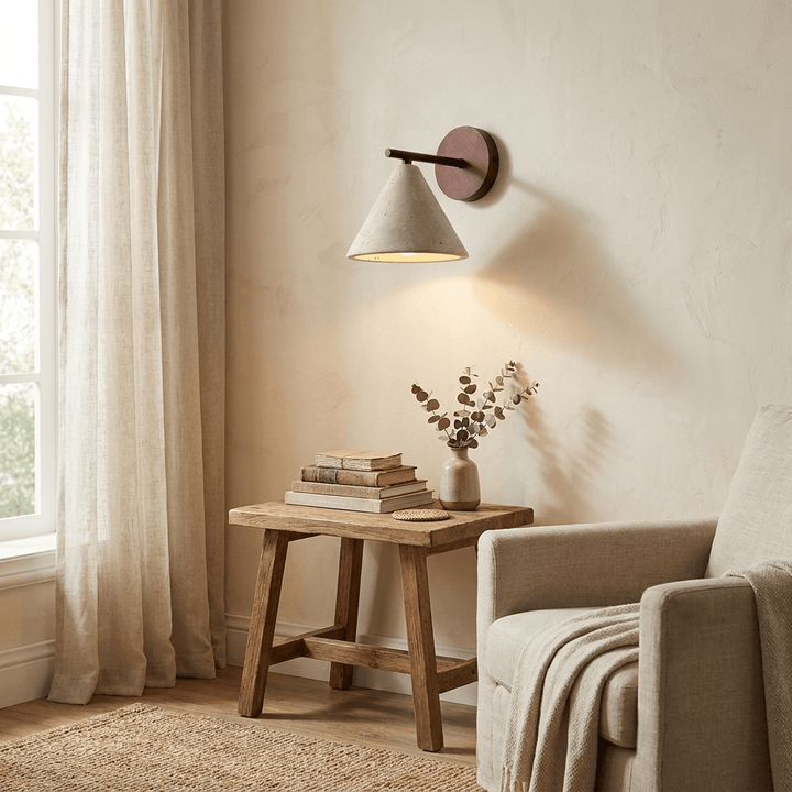 Conical Travertine Wall Light